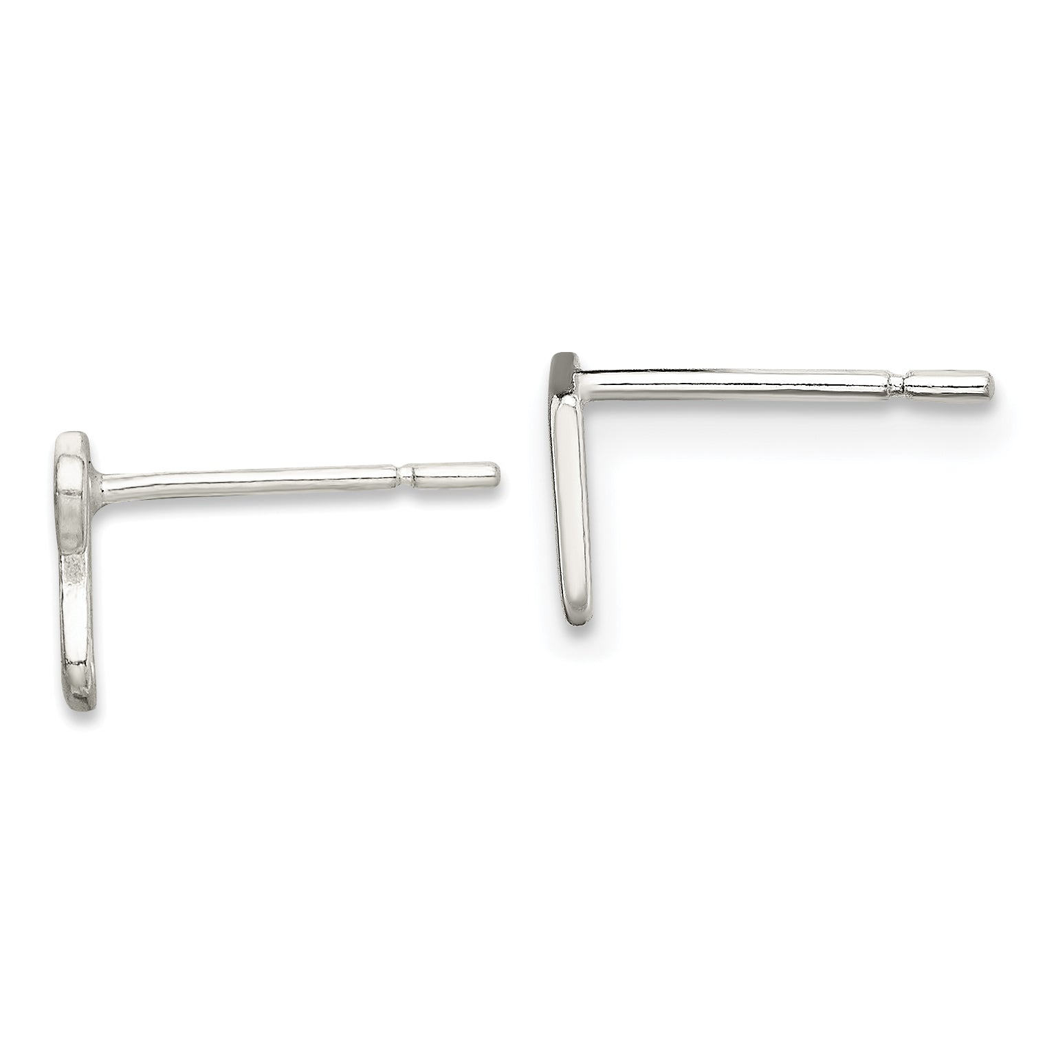 Sterlingsilber Poliert Left und Right Musik Notes Ohrstecker