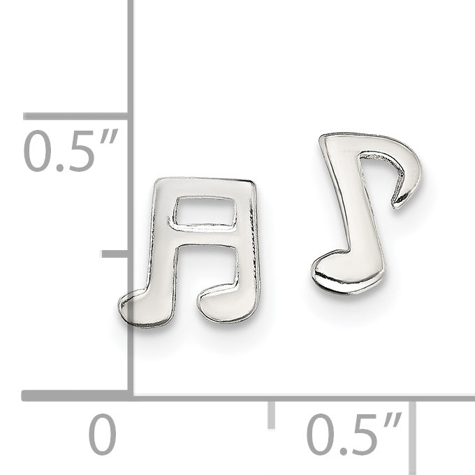 Sterlingsilber Poliert Left und Right Musik Notes Ohrstecker