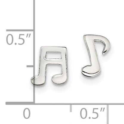 Sterlingsilber Poliert Left und Right Musik Notes Ohrstecker