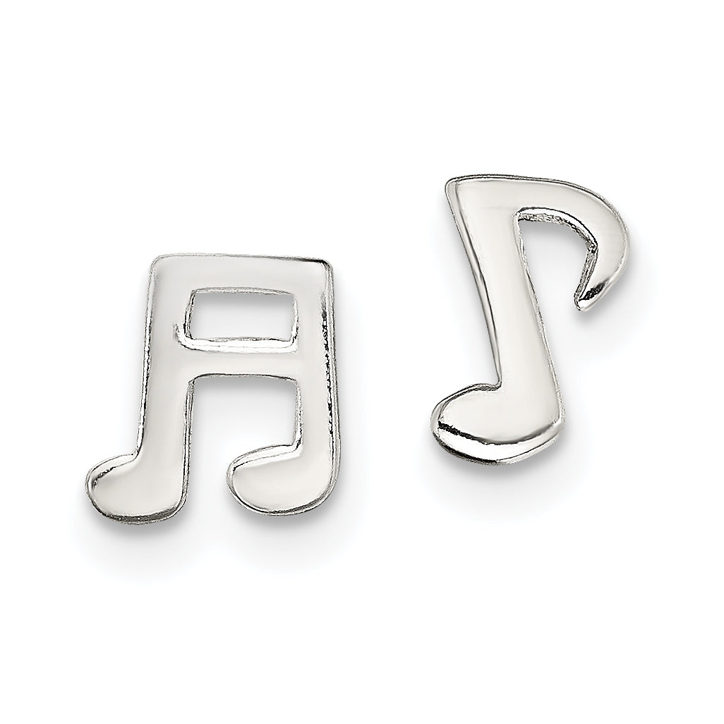 Sterlingsilber Poliert Left und Right Musik Notes Ohrstecker