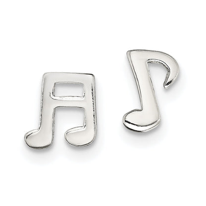 Sterlingsilber Poliert Left und Right Musik Notes Ohrstecker