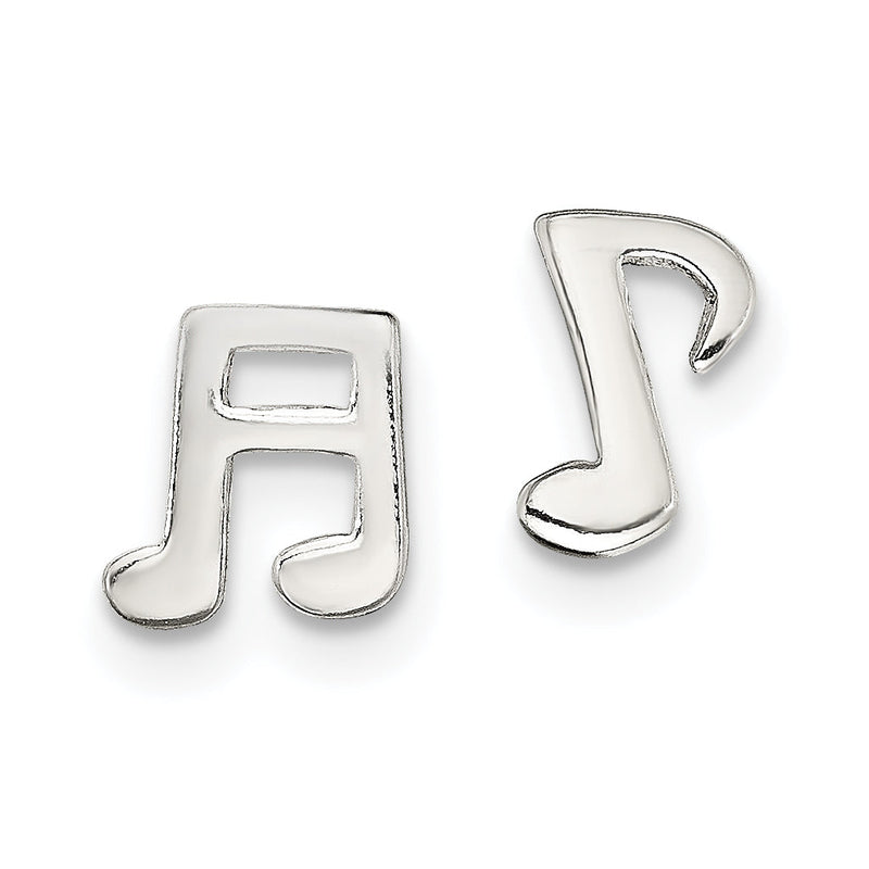 Sterlingsilber Poliert Left und Right Musik Notes Ohrstecker