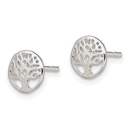 Sterlingsilber Rhodiniert Baum Ohrstecker