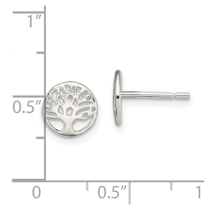 Sterlingsilber Rhodiniert Baum Ohrstecker