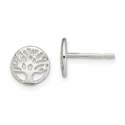 Sterlingsilber Rhodiniert Baum Ohrstecker