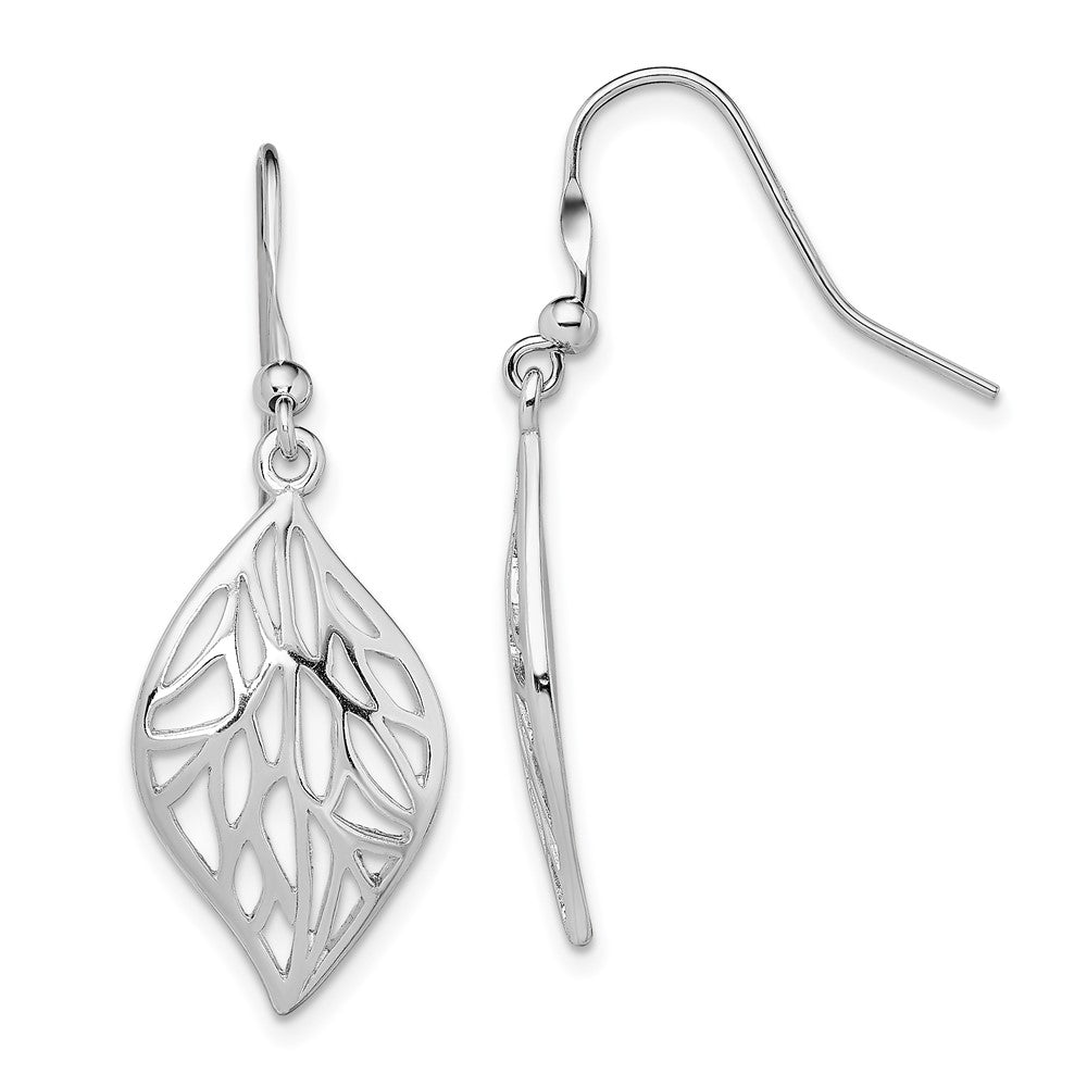 Sterlingsilber Rhodiniert Blatt Poliert Ohrhänger