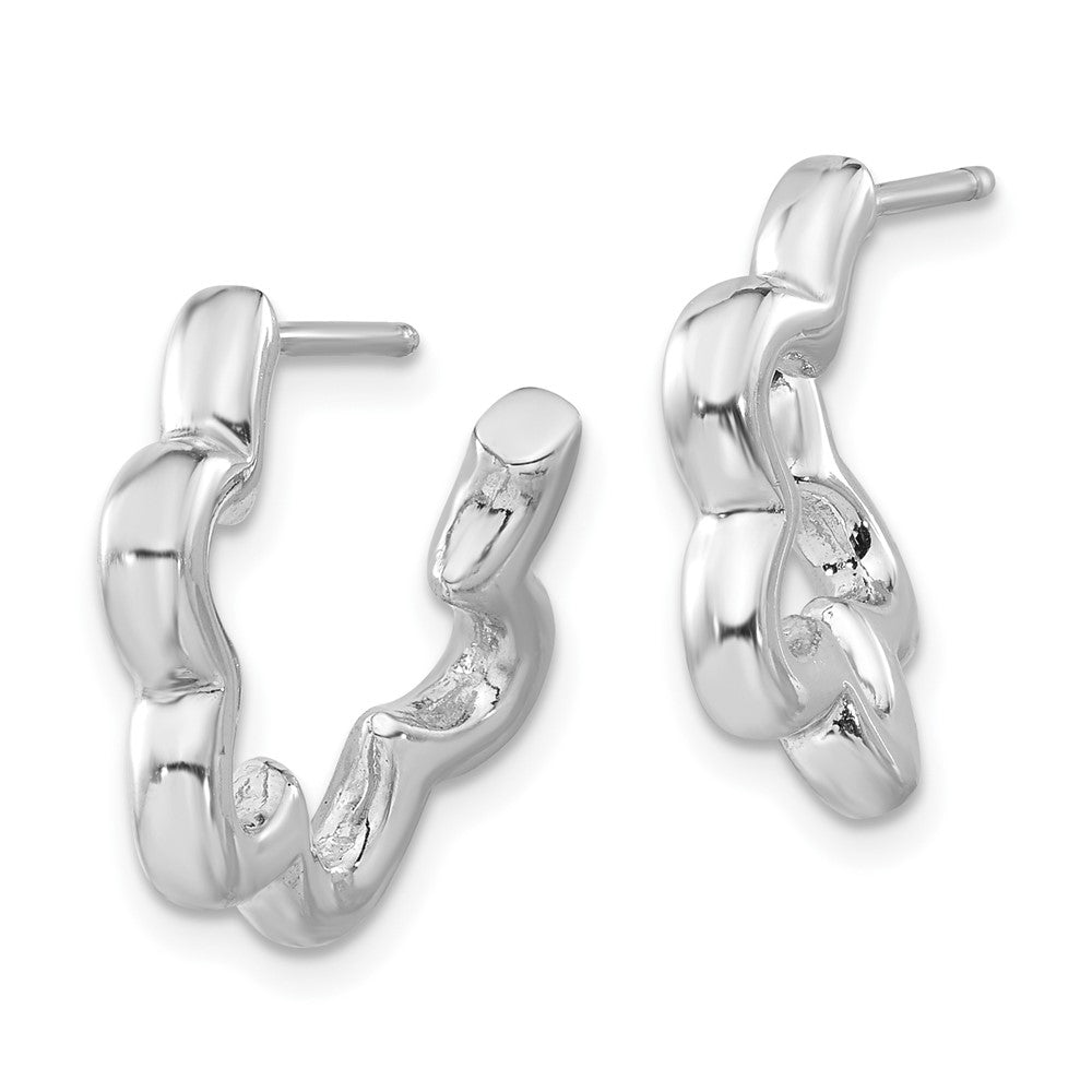 Sterlingsilber Rhodiniert Blume Stecker Creolen