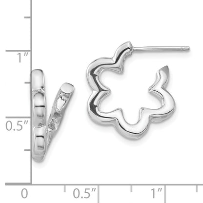 Sterlingsilber Rhodiniert Blume Stecker Creolen