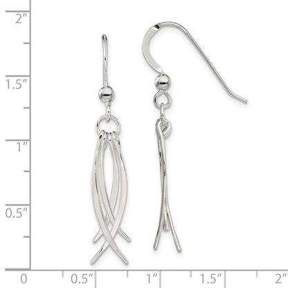 Sterlingsilber Poliert & Gebogen Design Ohrhänger