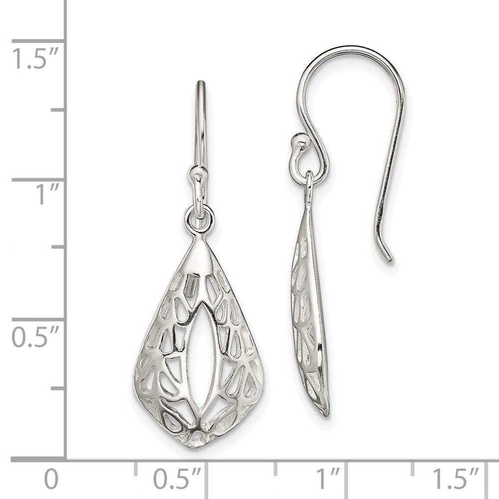 Sterlingsilber Filigran Tropfen Hängend Hirte Haken Ohrringe