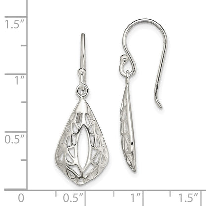 Sterlingsilber Filigran Tropfen Hängend Hirte Haken Ohrringe