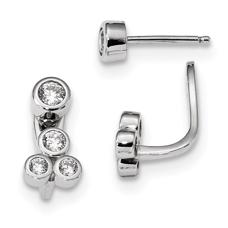 Sterlingsilber Rhodiniert Zirkonia Stecker Detachable Ohrhänger