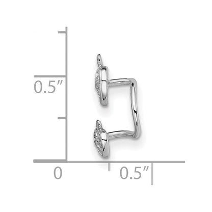 Sterlingsilber Rhodiniert Zirkonia Doppelt Apple Right Manschette Ohrring