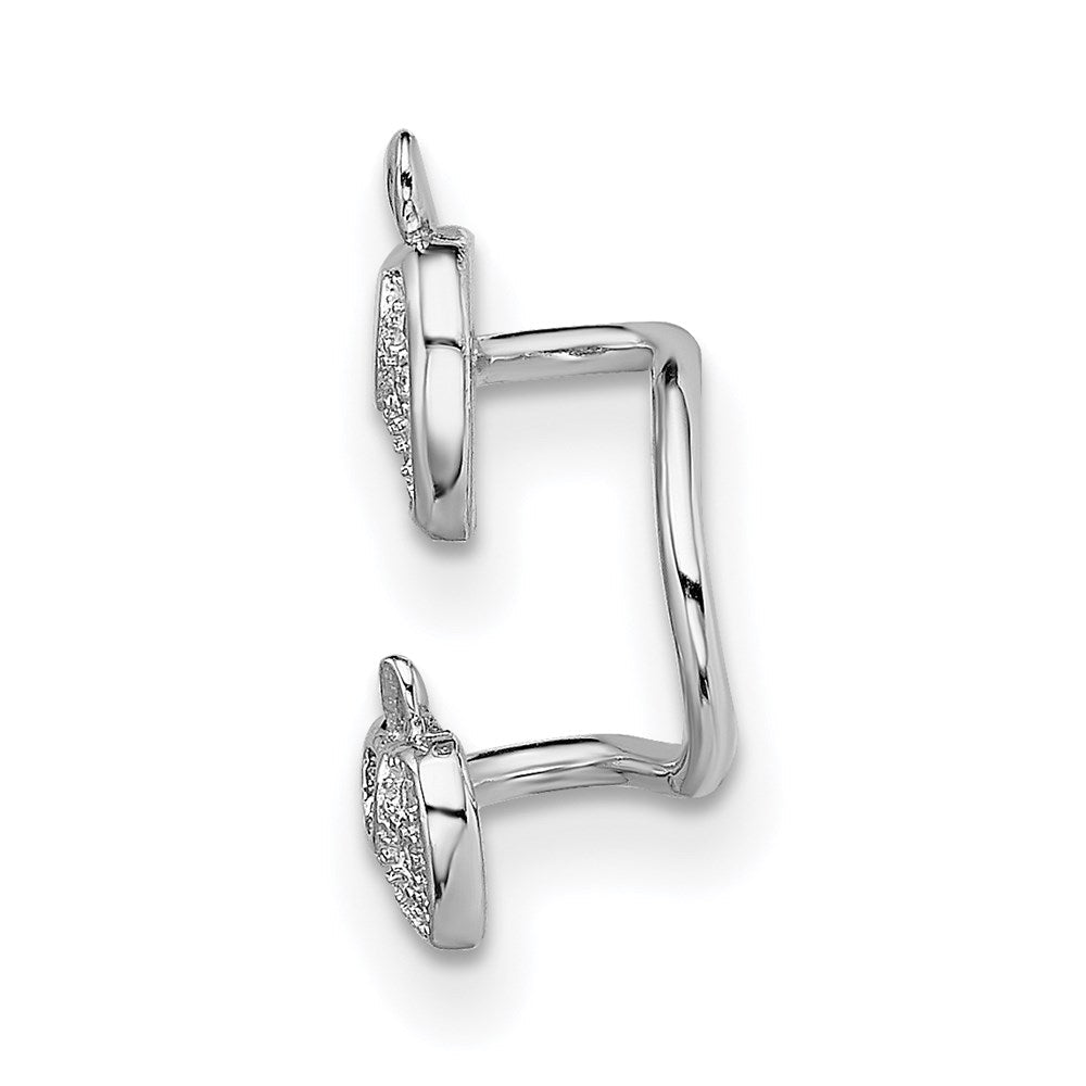 Sterlingsilber Rhodiniert Zirkonia Doppelt Apple Right Manschette Ohrring