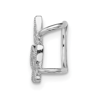 Sterlingsilber Rhodiniert Zirkonia Doppelt Schmetterling Left Manschette Ohrring