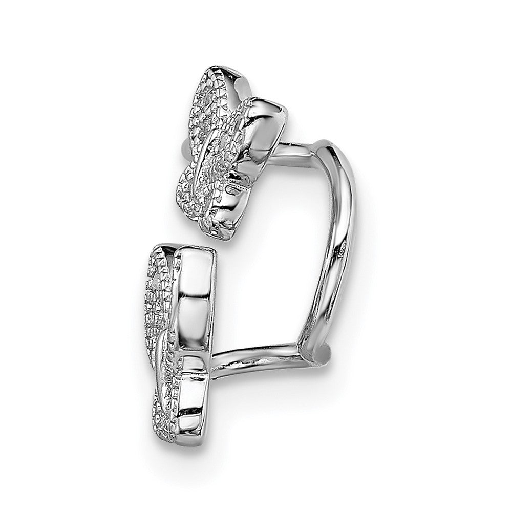 Sterlingsilber Rhodiniert Zirkonia Doppelt Schmetterling Right Manschette Ohrring