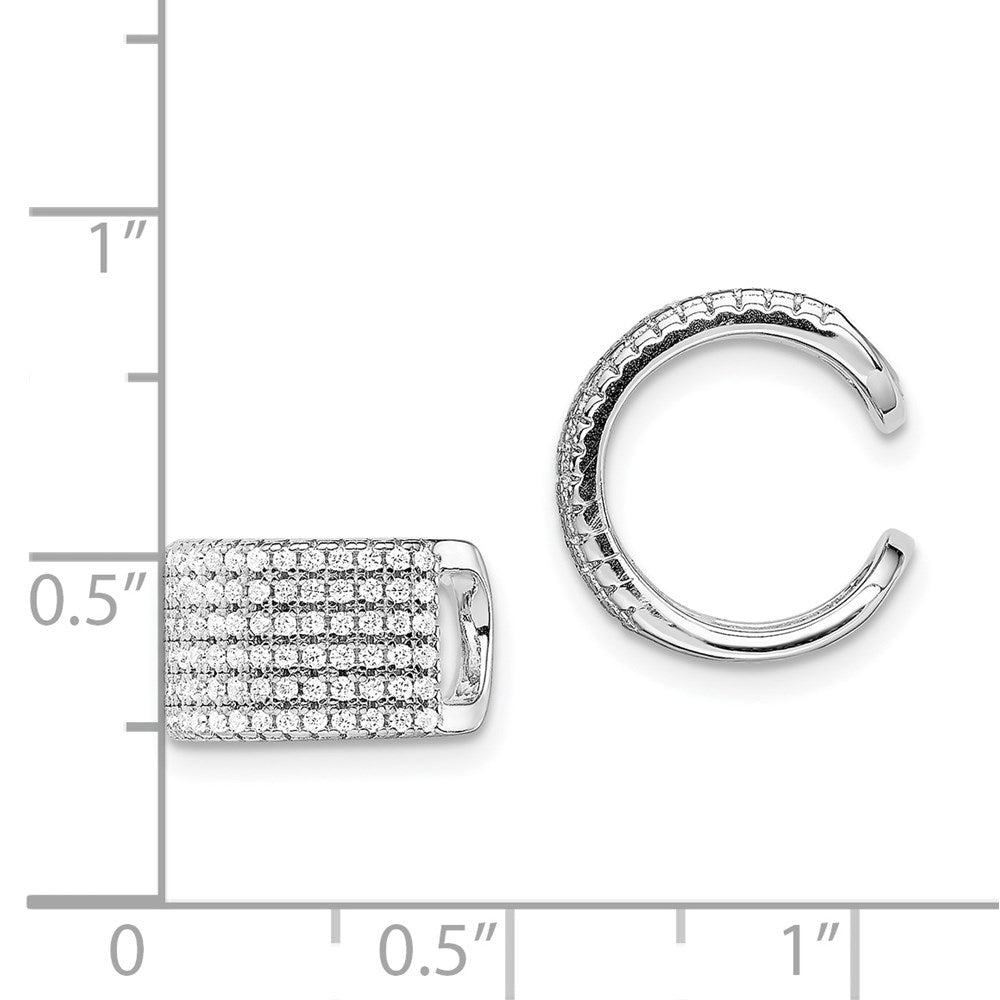 Sterlingsilber Rhodiniert Poliert Pavé Zirkonia Einfach Manschette Ohrring