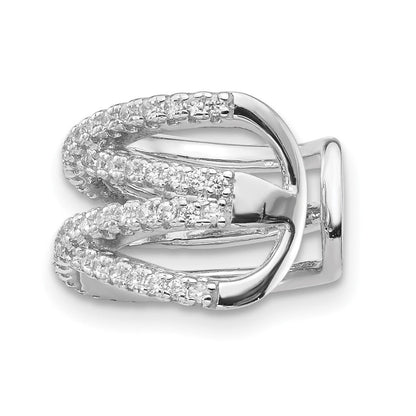 Sterlingsilber Rhodiniert Poliert Zirkonia Doppelt 'x' Einfach Manschette Ohrring
