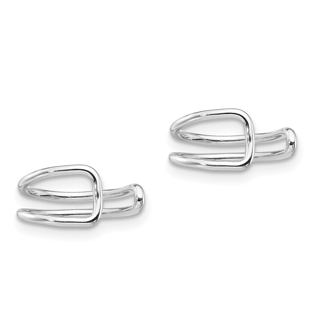 Sterlingsilber Rhodiniert Poliert Verstellbar Pair Of Manschette Ohrringe