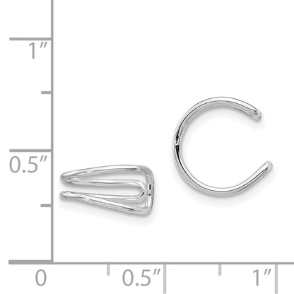 Sterlingsilber Rhodiniert Poliert Verstellbar Pair Of Manschette Ohrringe