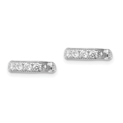 Sterlingsilber Rhodiniert Poliert Zirkonia Pair Of Manschette Ohrringe