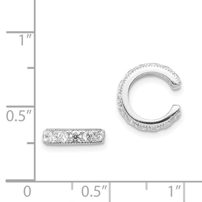 Sterlingsilber Rhodiniert Poliert Zirkonia Pair Of Manschette Ohrringe