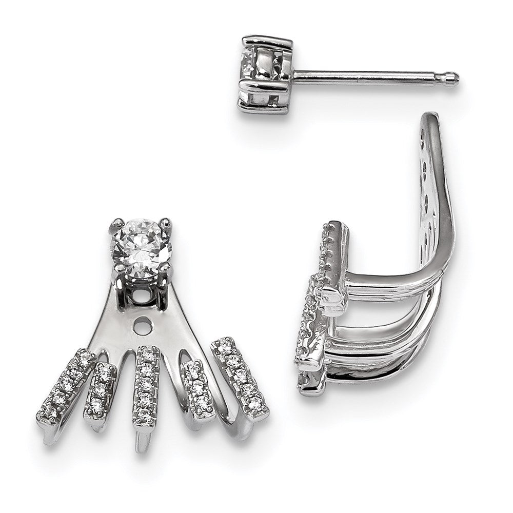 Sterlingsilber Rhodiniert Zirkonia Stecker Detachable Ohrhänger
