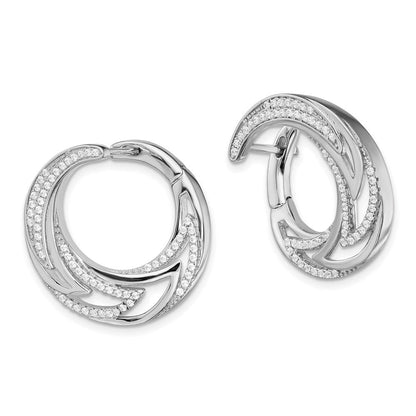 Sterlingsilber Rhodiniert Zirkonia Klappbar Creolen
