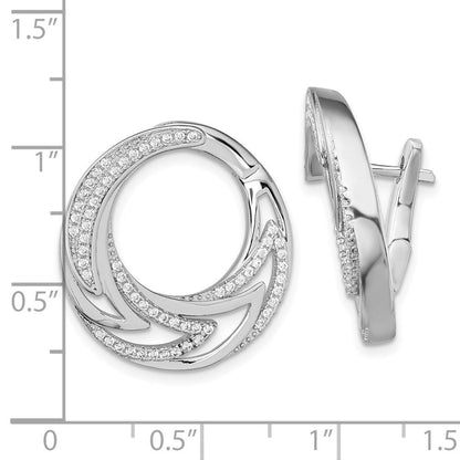 Sterlingsilber Rhodiniert Zirkonia Klappbar Creolen