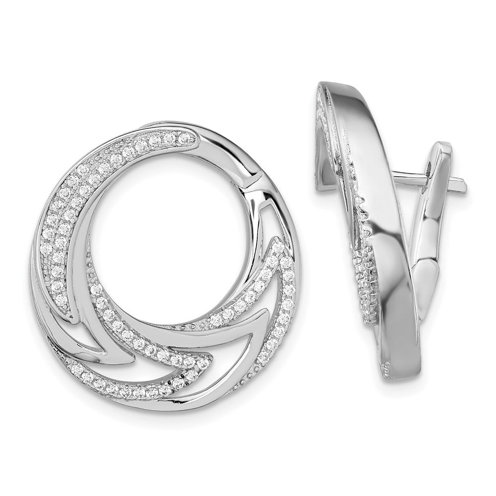 Sterlingsilber Rhodiniert Zirkonia Klappbar Creolen