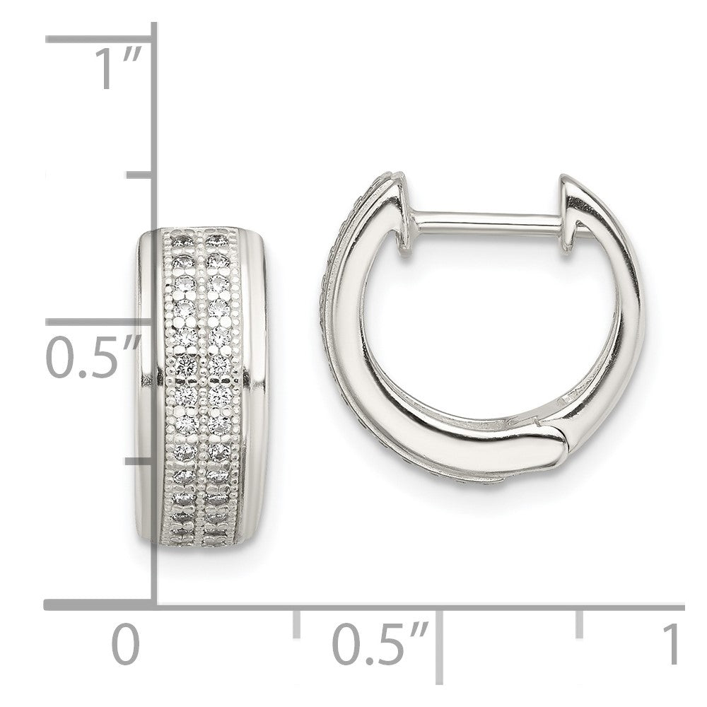 Sterlingsilber Zirkonia Klappbar Creolen