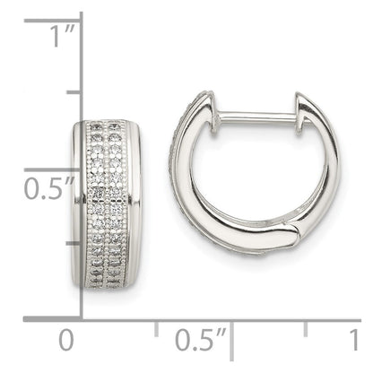Sterlingsilber Zirkonia Klappbar Creolen