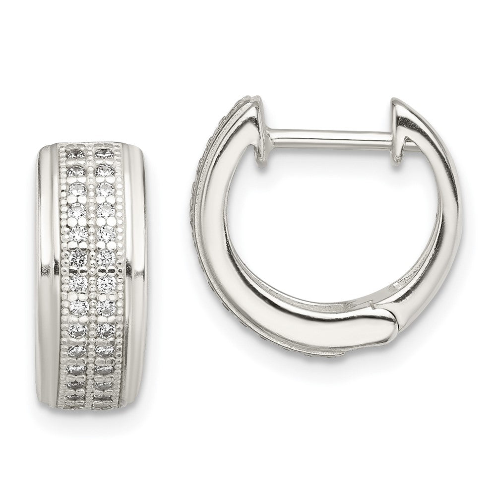 Sterlingsilber Zirkonia Klappbar Creolen