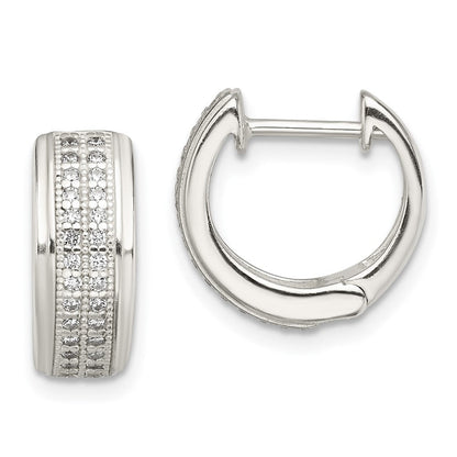 Sterlingsilber Zirkonia Klappbar Creolen