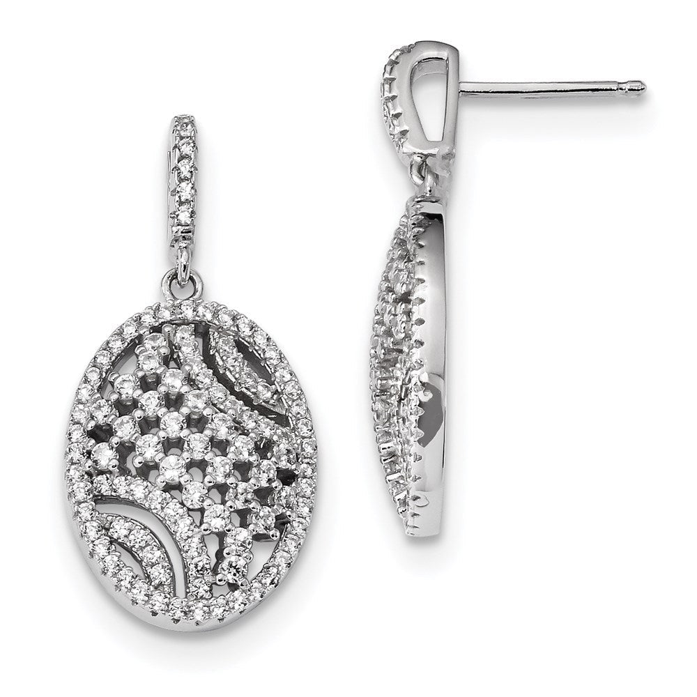 Sterlingsilber Rhodiniert Zirkonia Stecker Ohrhänger