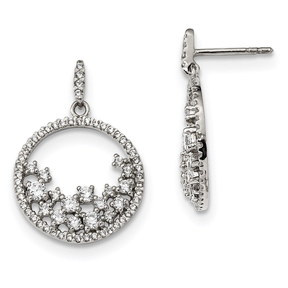 Sterlingsilber Zirkonia Kreis Hängend Ohrstecker