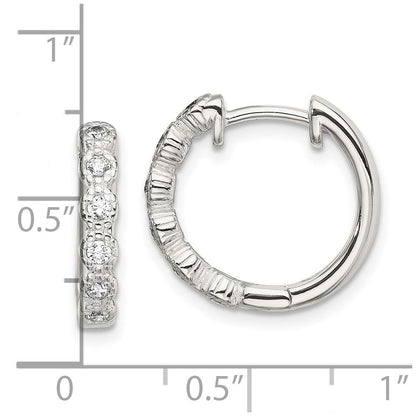 Sterlingsilber Zirkonia Klappbar Creolen