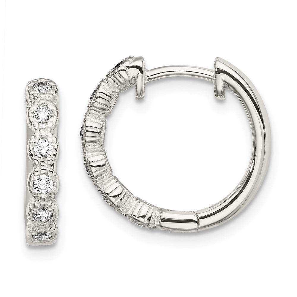Sterlingsilber Zirkonia Klappbar Creolen