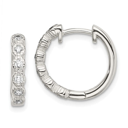 Sterlingsilber Zirkonia Klappbar Creolen