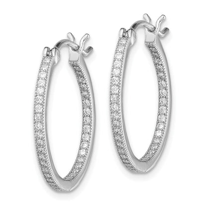 Sterlingsilber Rhodiniert Mikro Pavé Zirkonia In/out Creolen