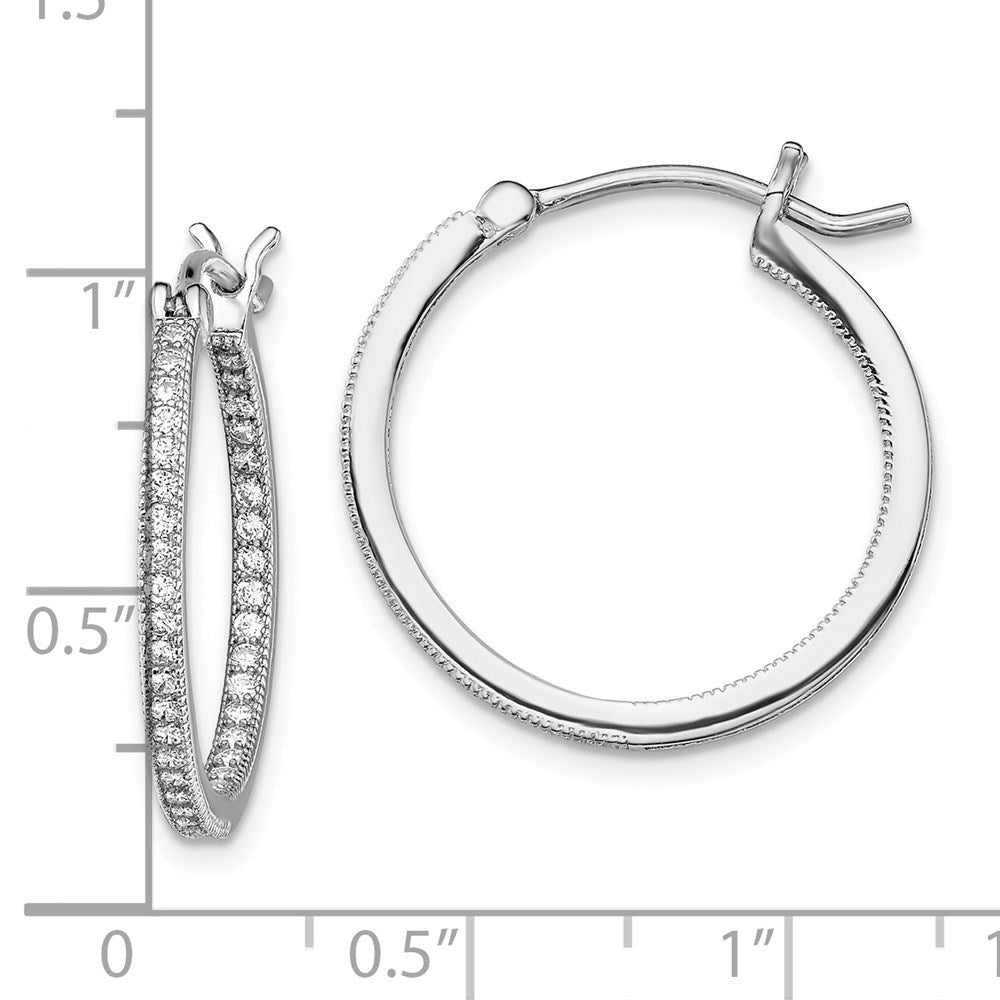 Sterlingsilber Rhodiniert Mikro Pavé Zirkonia In/out Creolen