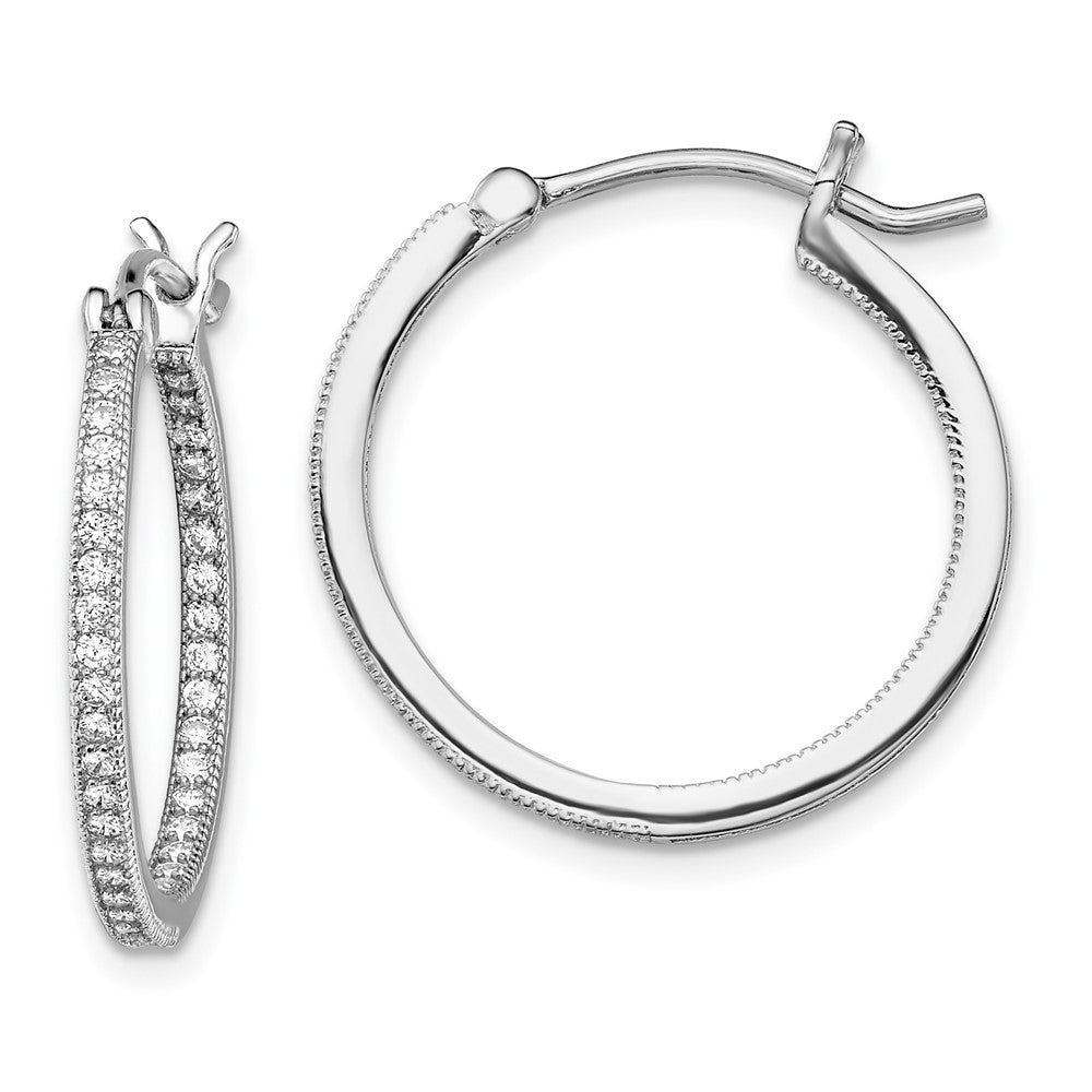 Sterlingsilber Rhodiniert Mikro Pavé Zirkonia In/out Creolen