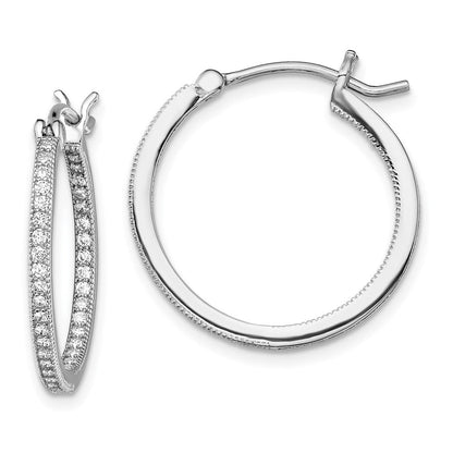 Sterlingsilber Rhodiniert Mikro Pavé Zirkonia In/out Creolen