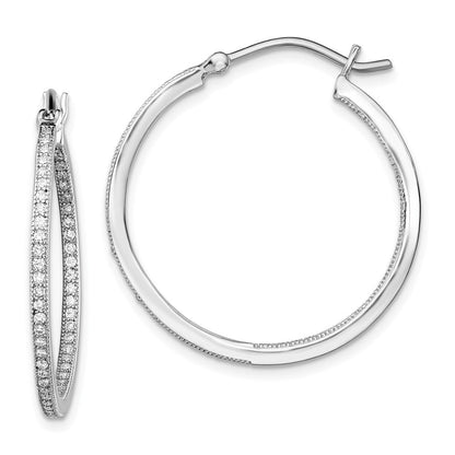 Sterlingsilber Rhodiniert Zirkonia In/out Creolen