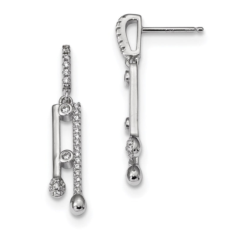 Sterlingsilber Rhodiniert Zirkonia Stecker Ohrhänger