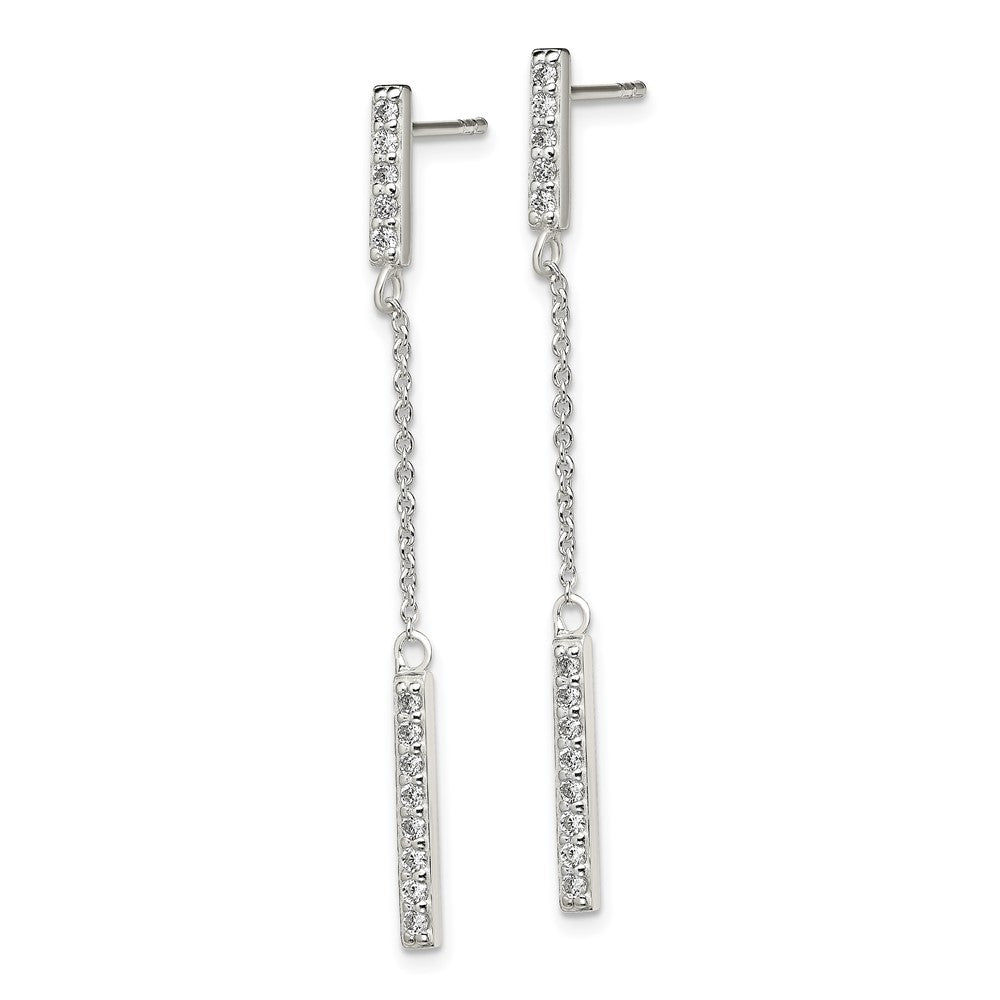Sterlingsilber Zirkonia Stab Hängend Ohrstecker
