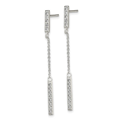 Sterlingsilber Zirkonia Stab Hängend Ohrstecker