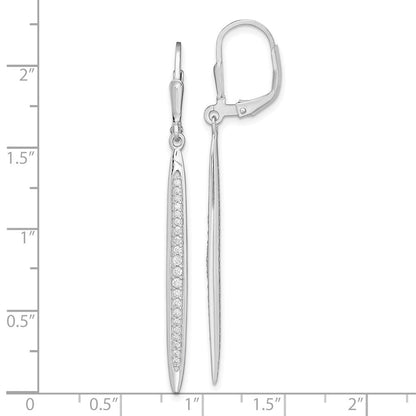 Sterlingsilber Rhodiniert Poliert Zirkonia Stab Brisur Ohrhänger