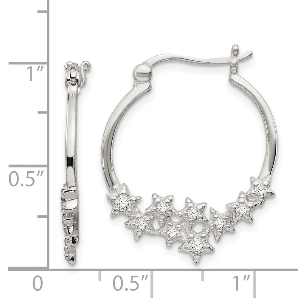 Sterlingsilber Zirkonia Stern Creolen