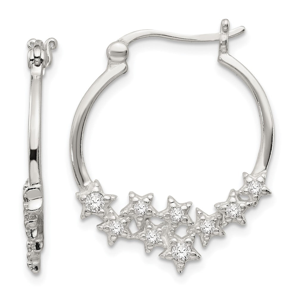 Sterlingsilber Zirkonia Stern Creolen